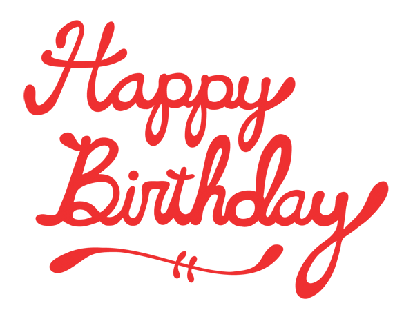Download PNG image - Birthday Text Red PNG 