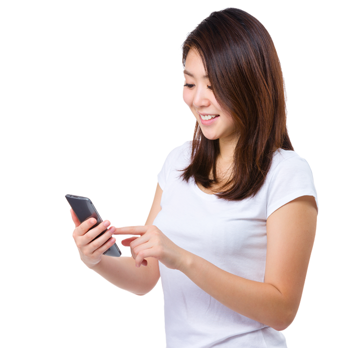 Download PNG image - Girl Using Mobile Phone Happy Transparent PNG 