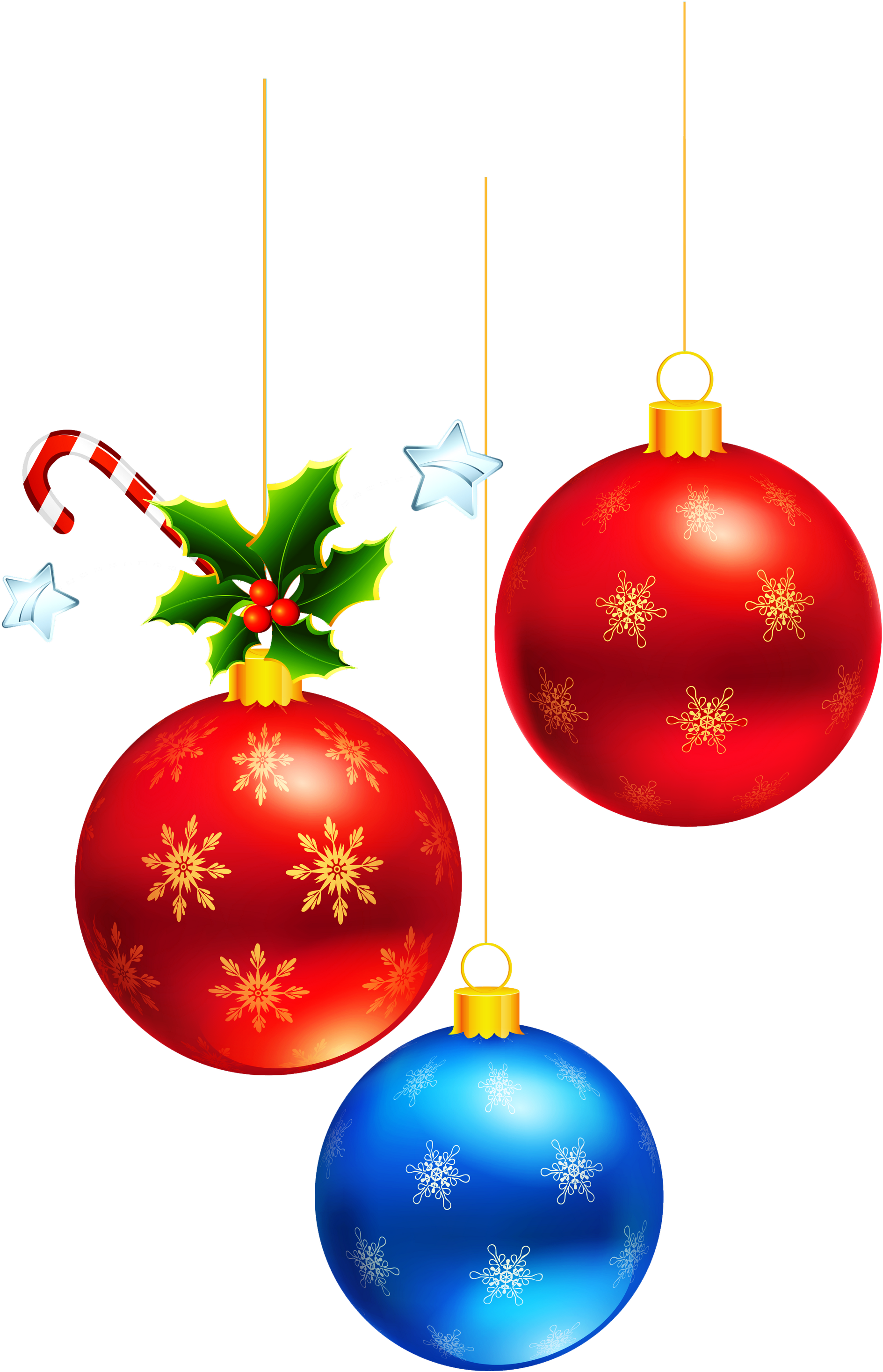 Download PNG image - Hanging Christmas Ornaments Background PNG 