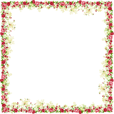 Download PNG image - Red Flower Frame PNG Clipart 