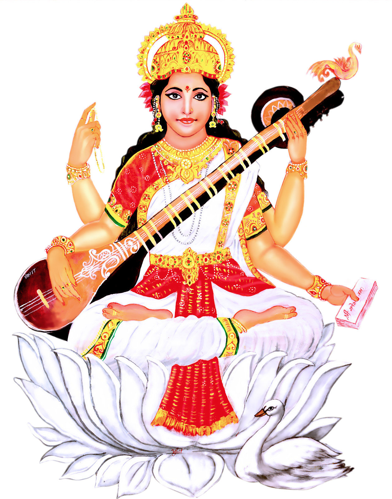 Download PNG image - Goddess Saraswati PNG File 