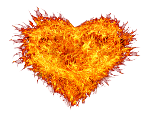 Download PNG image - Burning Fire Heart Flame Vector PNG 