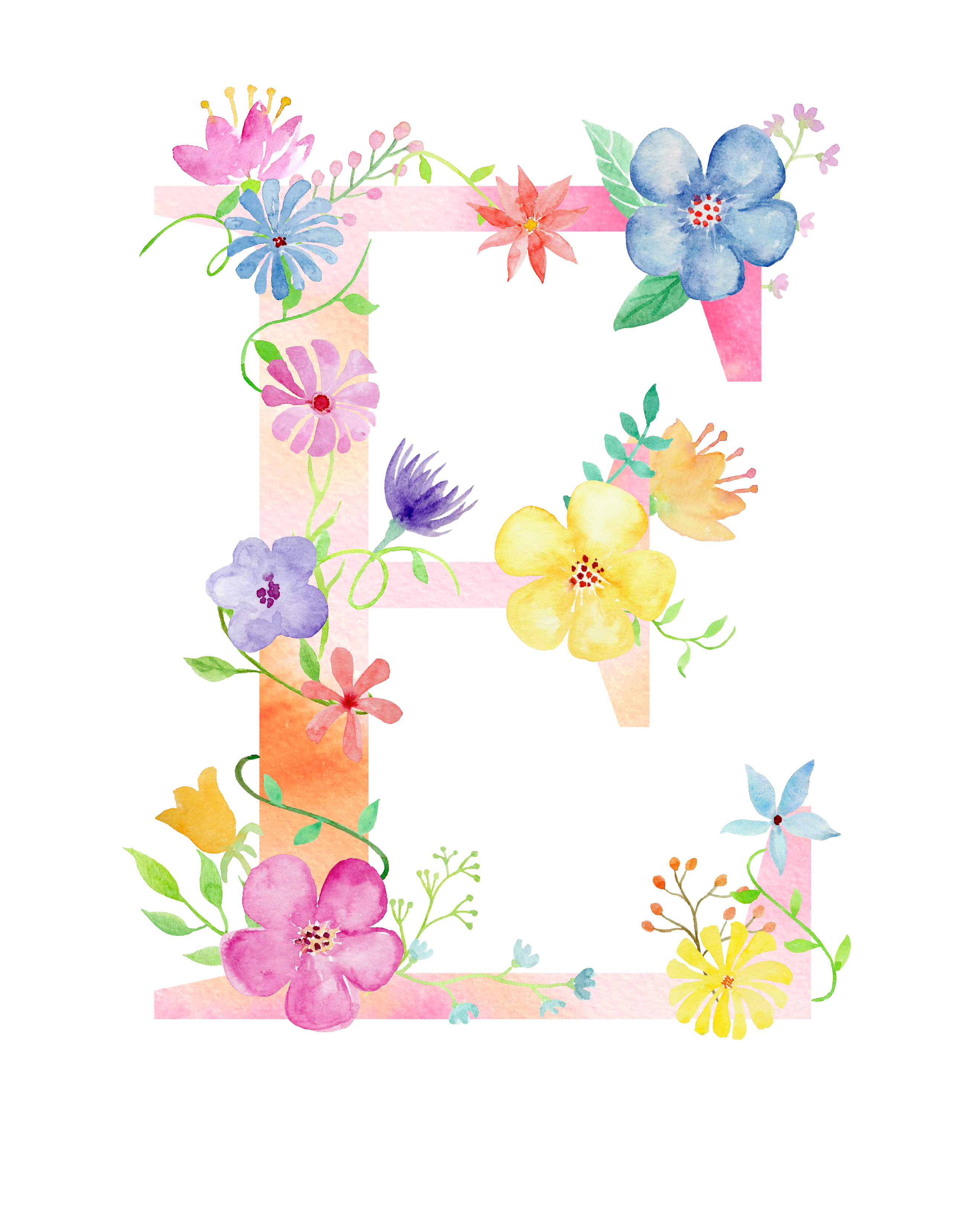 Download PNG image - Floral Alphabet PNG Image 