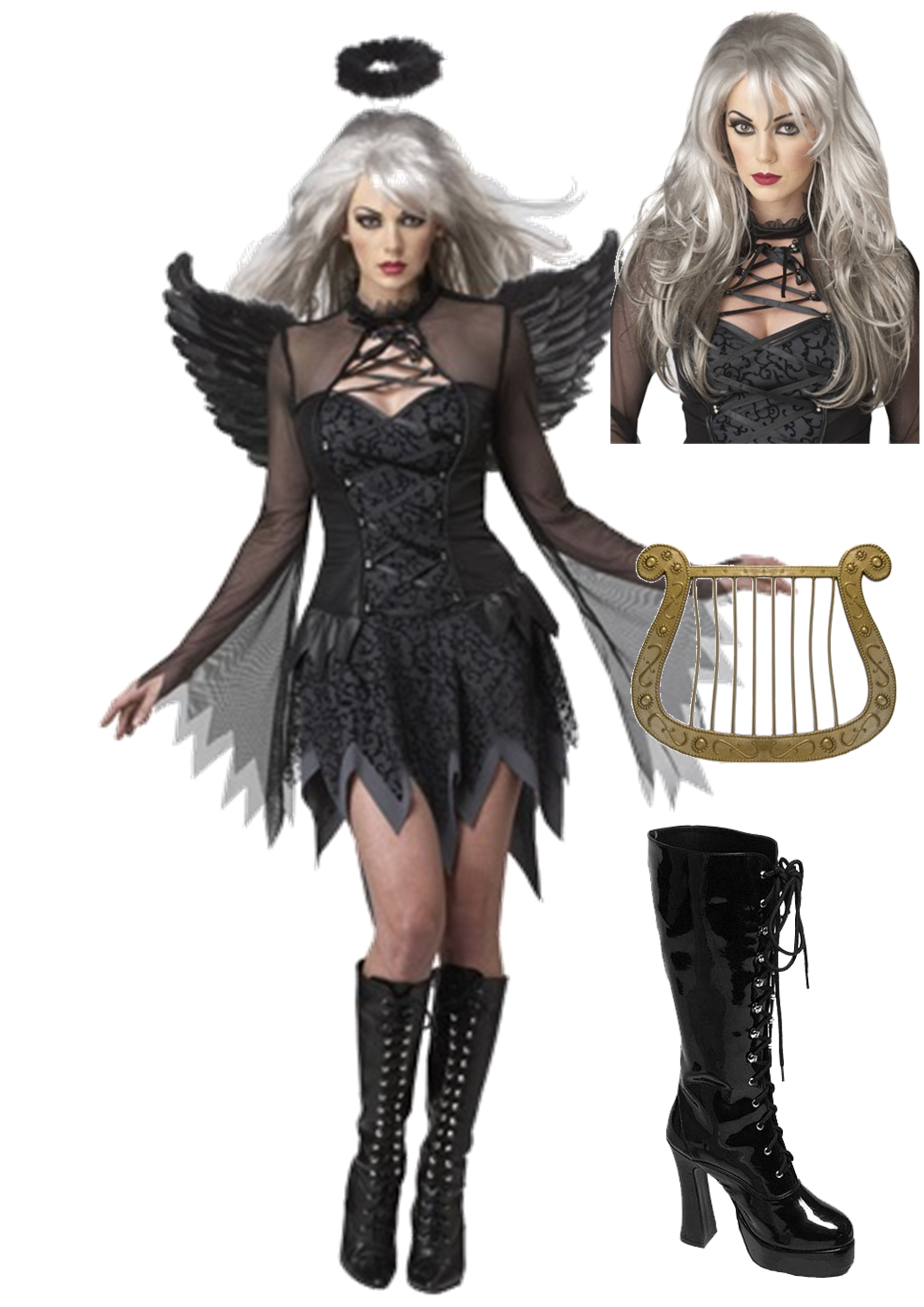 Download PNG image - Halloween Costumes Angel PNG Isolated HD 