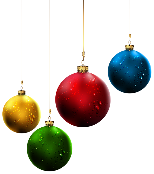 Download PNG image - Hanging Christmas Ornaments PNG File 
