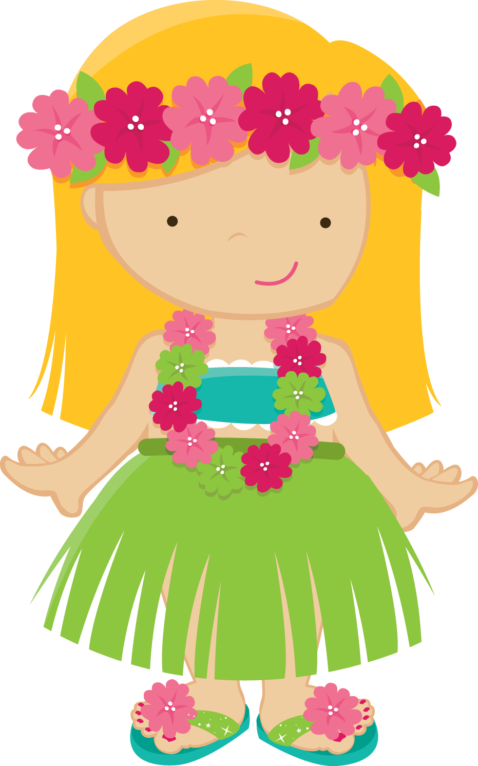 Download PNG image - Hawaiian Luau Girl PNG File 