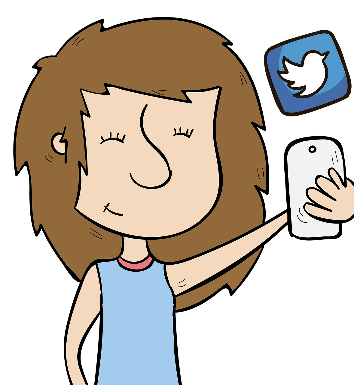 Download PNG image - Texting Girl Using Mobile Phone Clipart Transparent PNG 