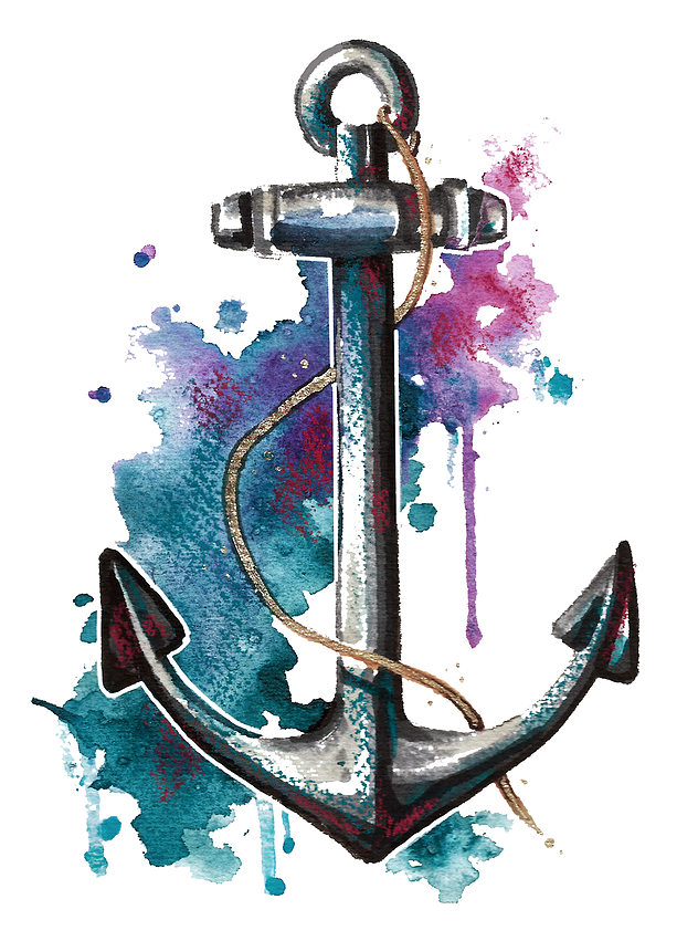 Download PNG image - Watercolor Anchor PNG Clipart 