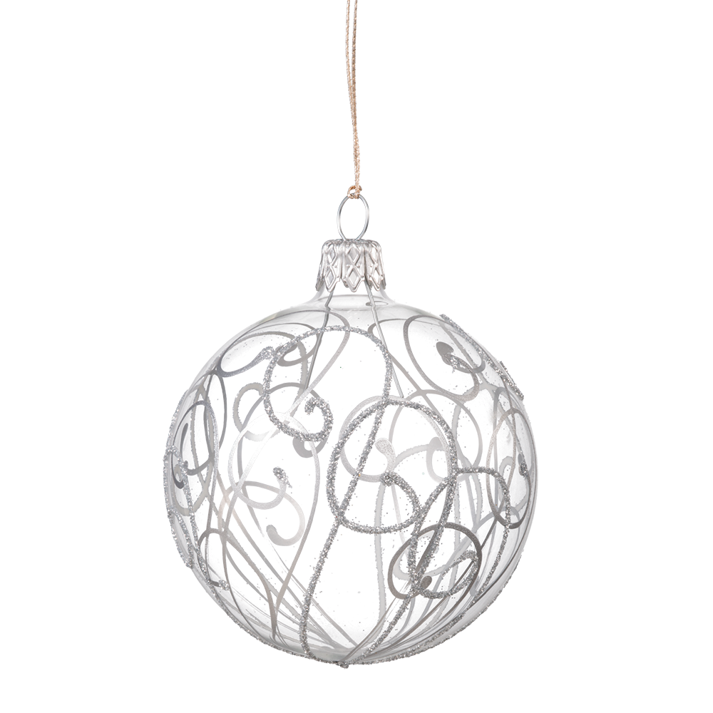 Download PNG image - Silver Christmas Ball Transparent PNG 