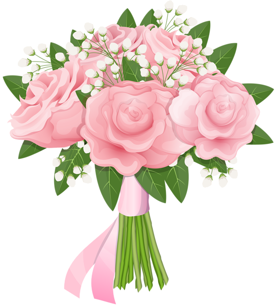 Download PNG image - Light Pink Rose Flower Bunch PNG Clipart 