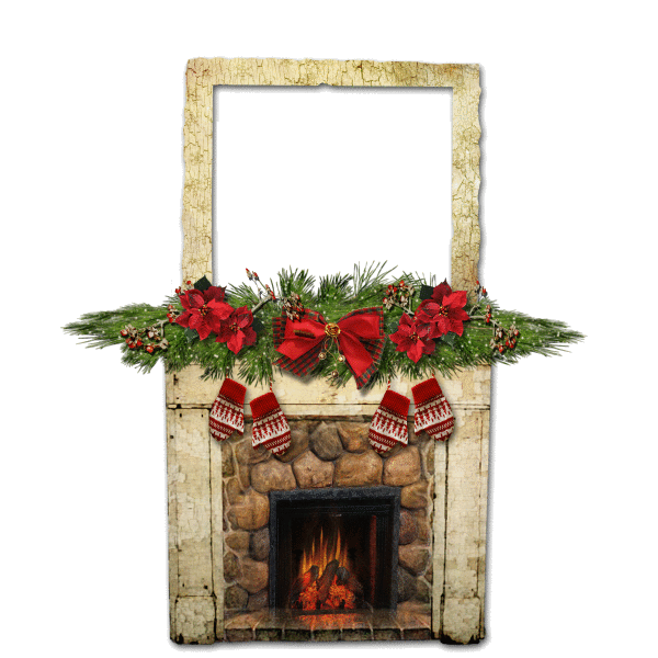 Download PNG image - Christmas Fireplace Transparent Background 
