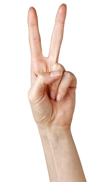 Download PNG image - Hand Showing Two Finger PNG 