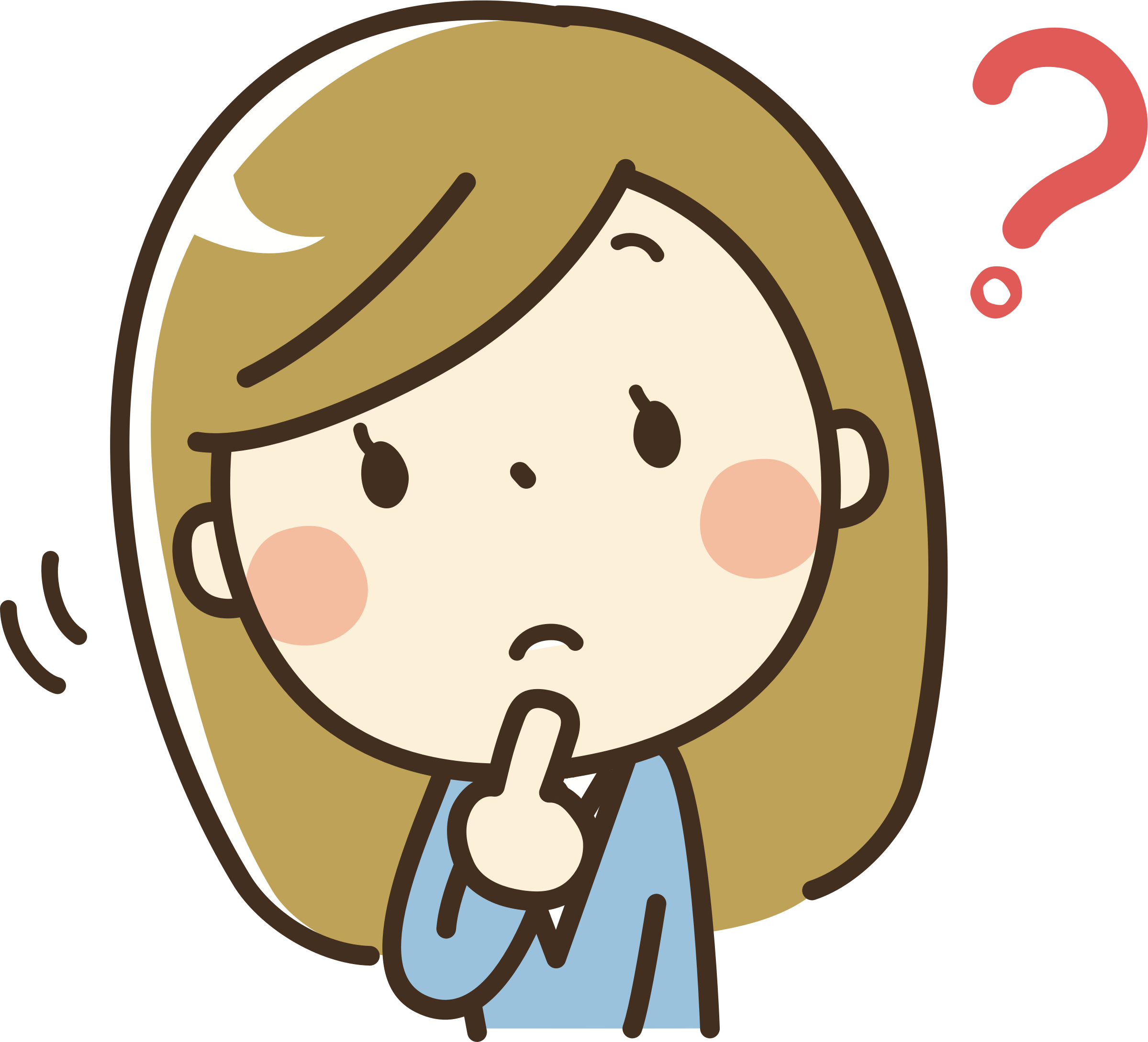 Download PNG image - Thinking Girl PNG Pic 