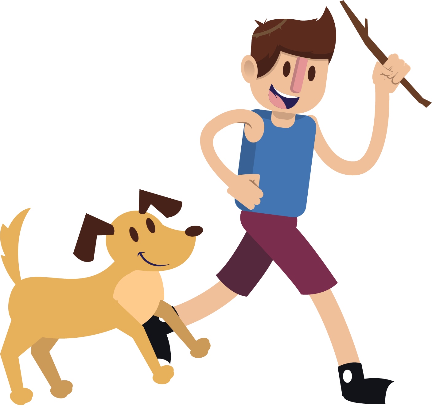 Download PNG image - Clipart Boy And Dog PNG Clipart 