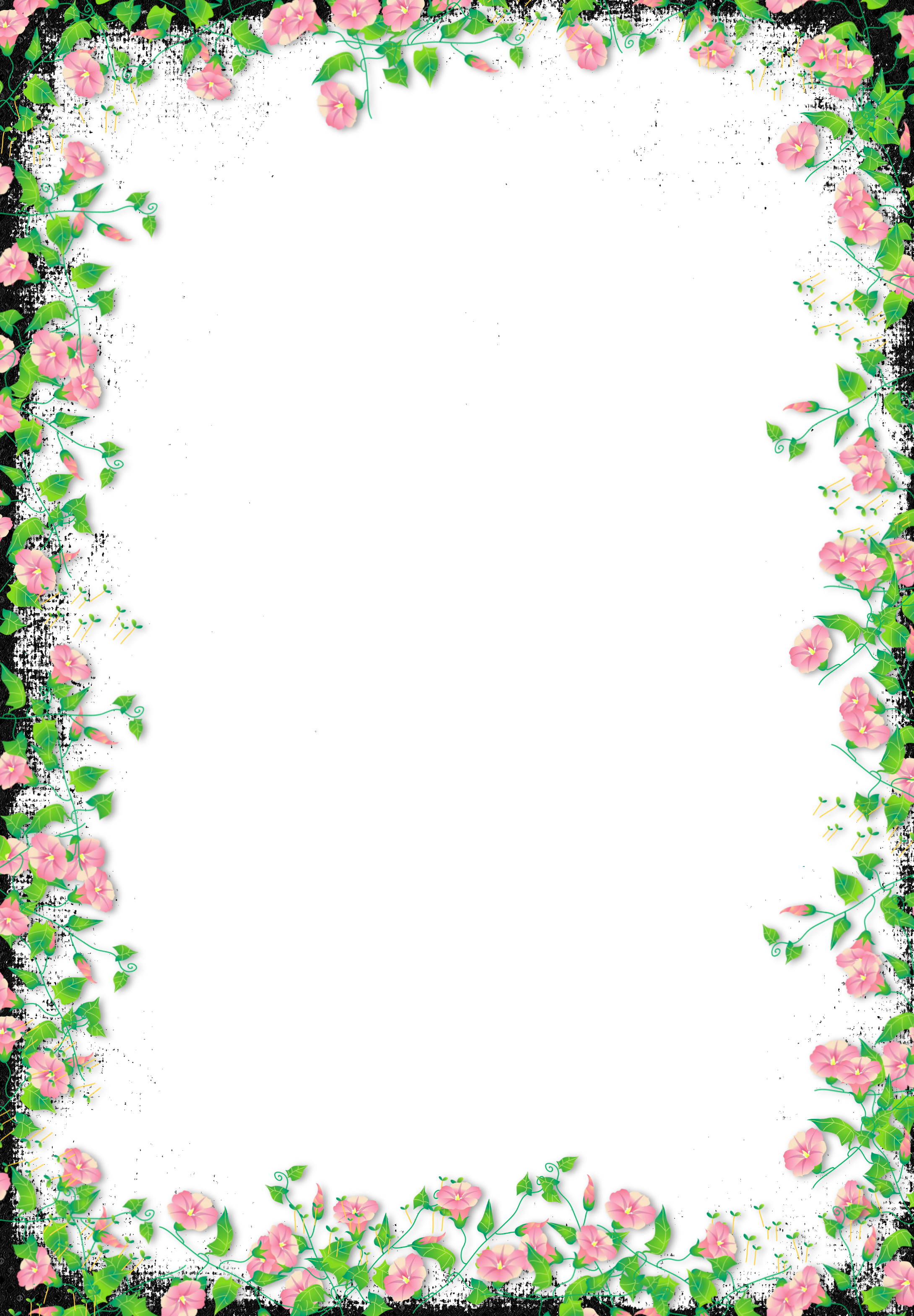 Download PNG image - Clipart Flower Border Frame PNG 