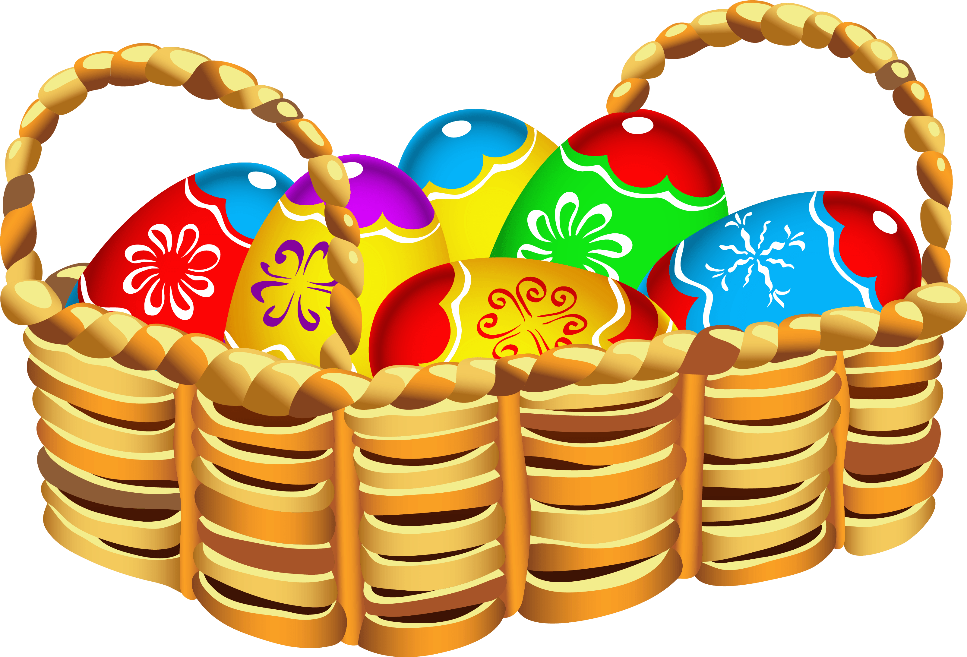 Download PNG image - Easter Egg Basket Transparent Background 