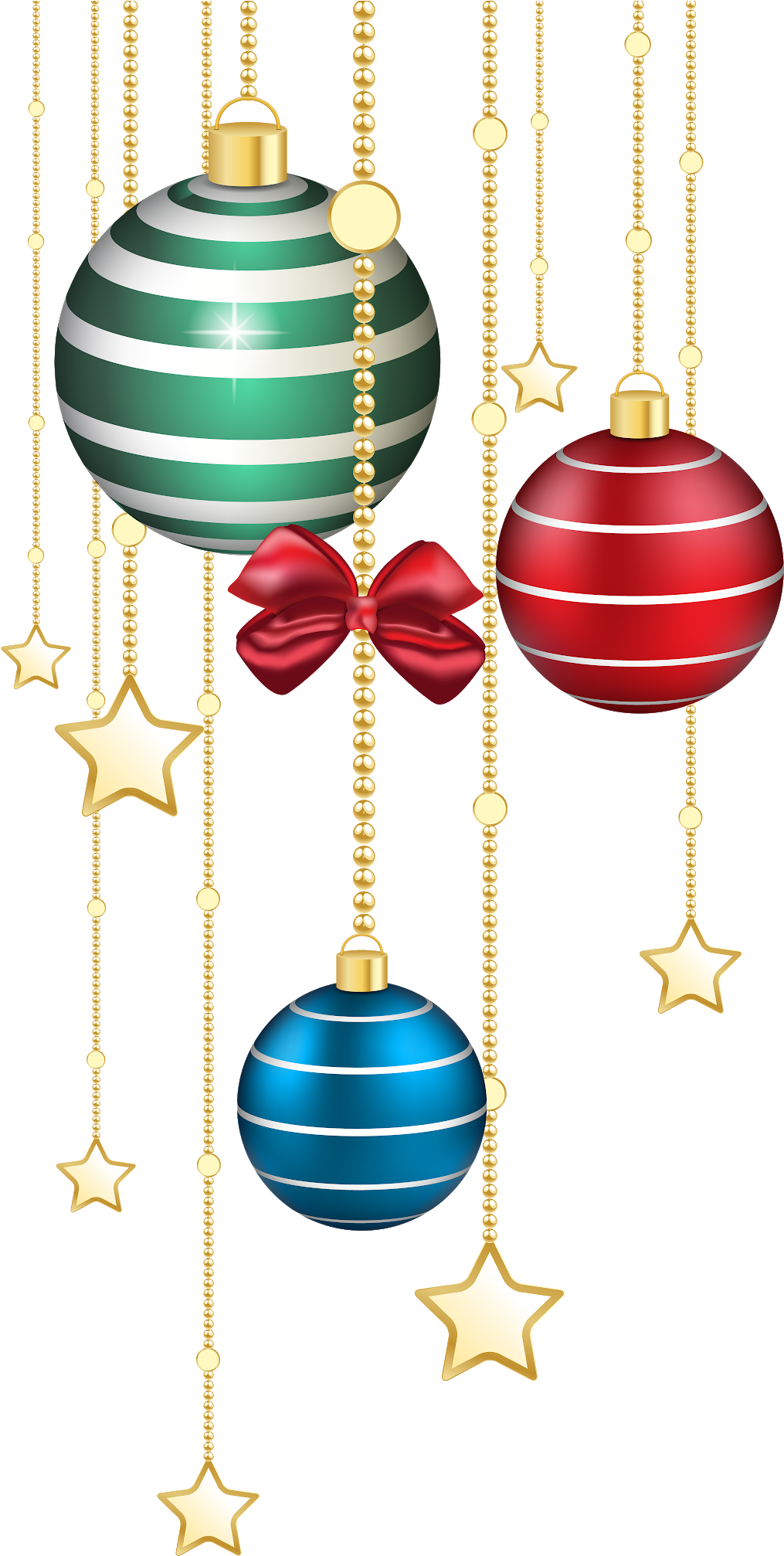 Download PNG image - Hanging Christmas Ornaments Transparent PNG 