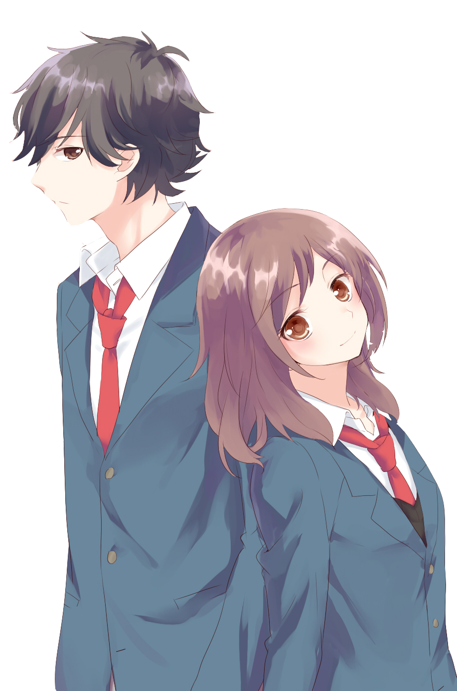 Download PNG image - High School Anime Couple Transparent PNG 