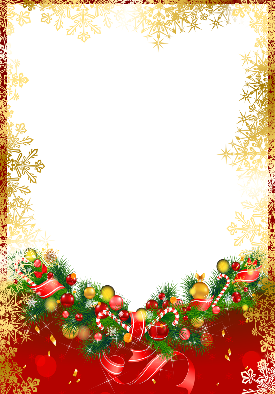 Download PNG image - Red Christmas Frame PNG Clipart 