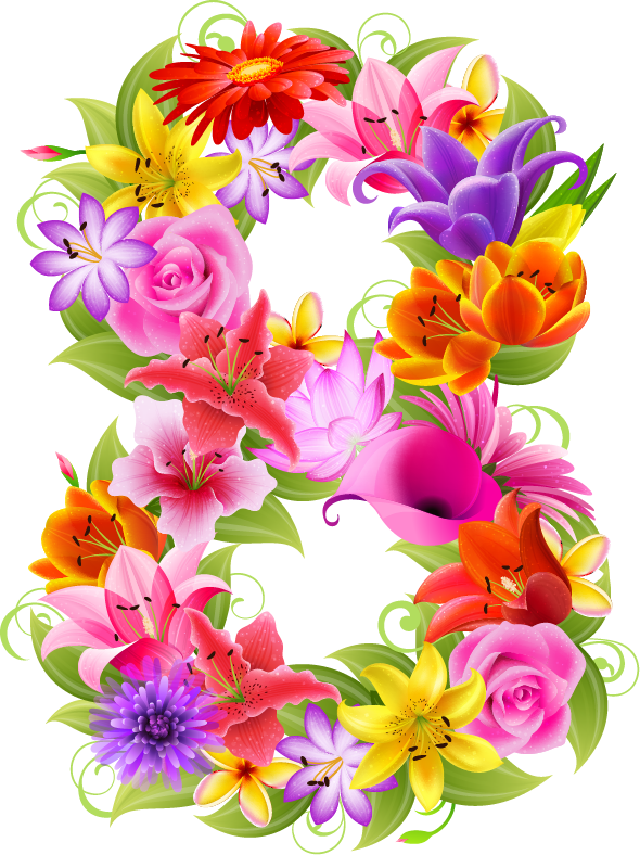Download PNG image - Floral Number PNG Transparent Picture 