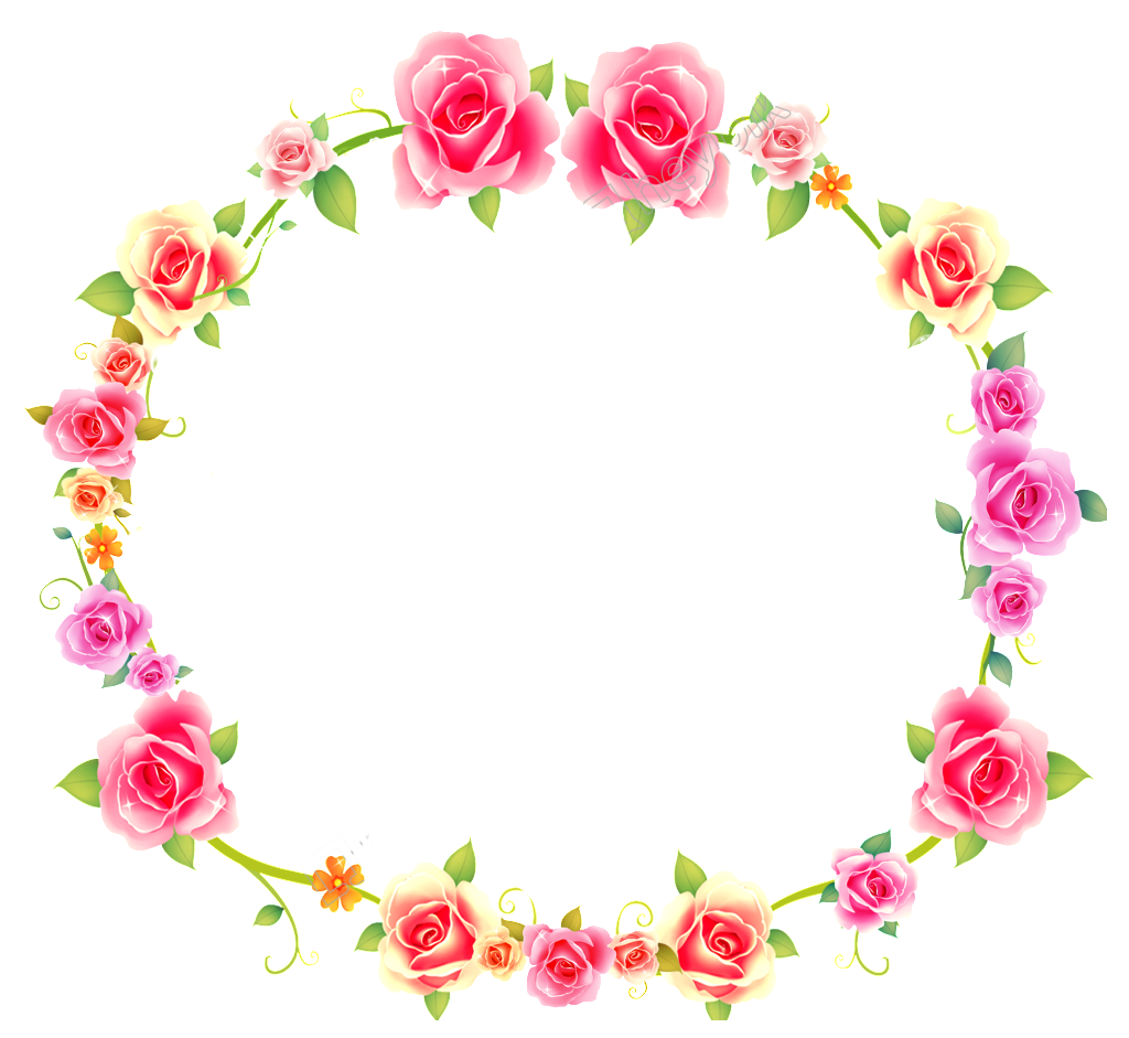 Download PNG image - Roses Flower Border Frame Transparent PNG 