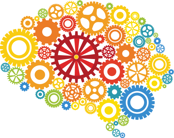 Download PNG image - Colored Brain Gears PNG 