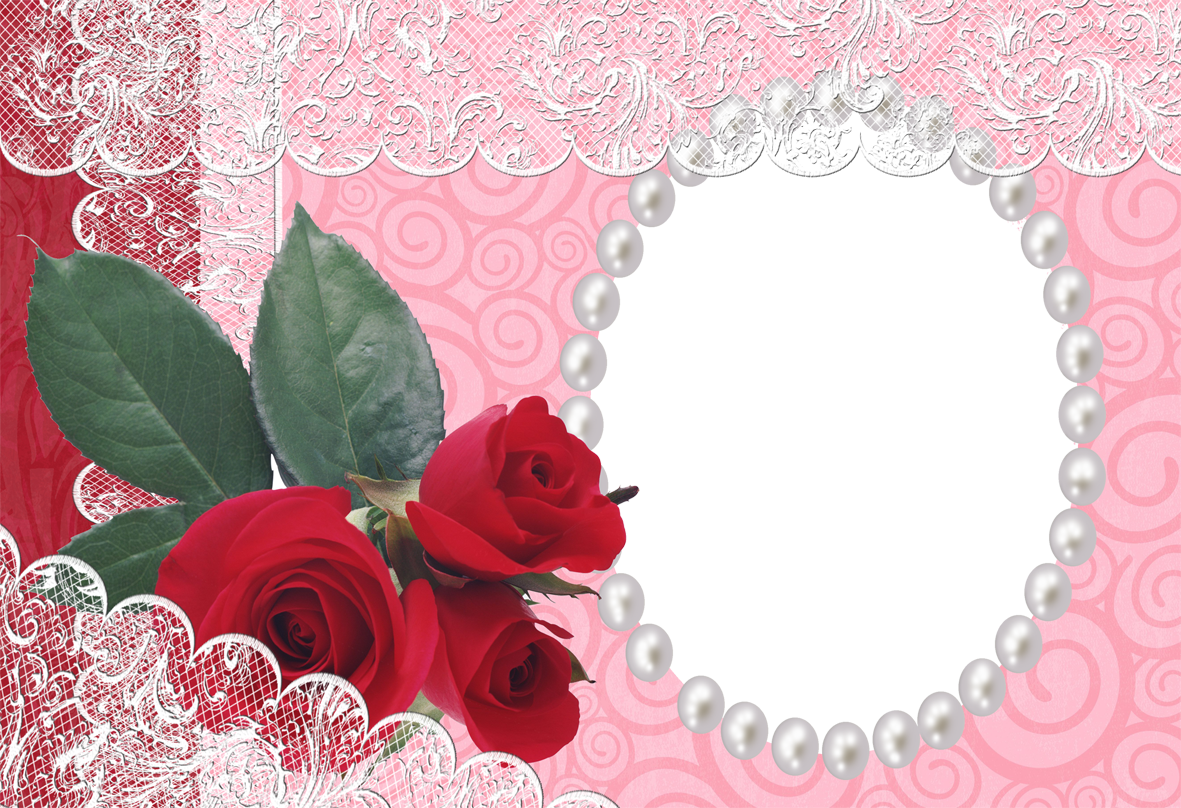 Download PNG image - Red Flower Frame PNG Photo 