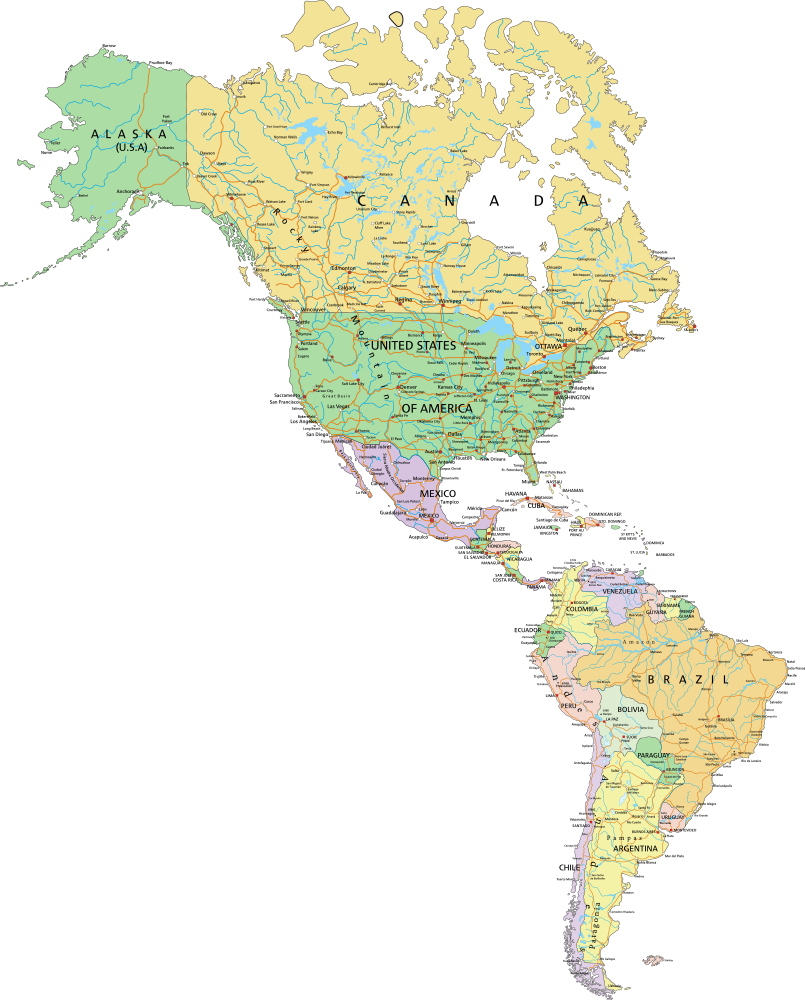 Download PNG image - America Map Download PNG Image 