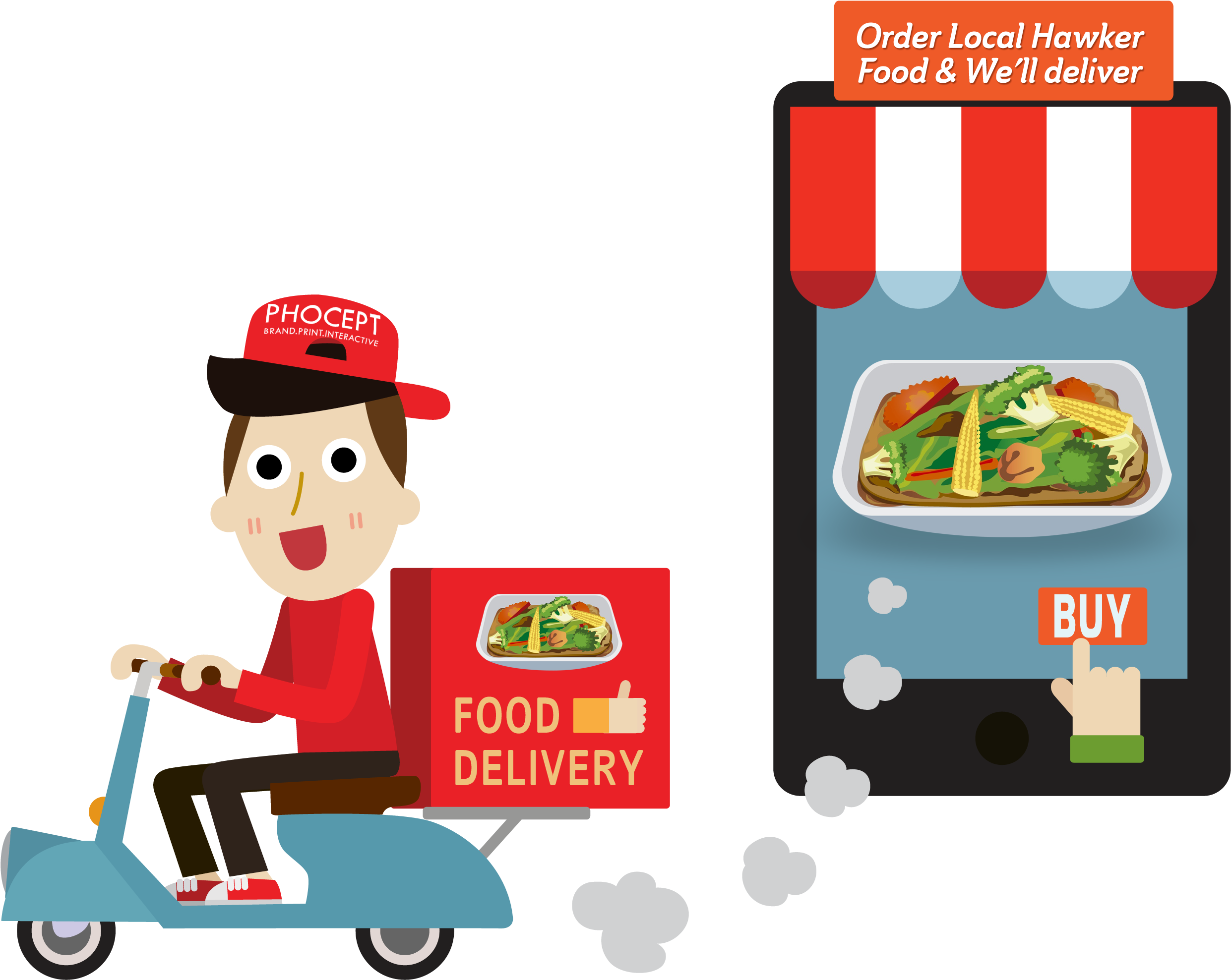 Download PNG image - Food Delivery Scooter PNG Photos 