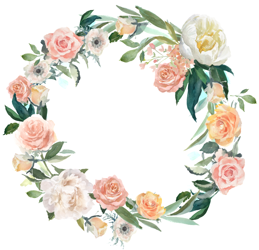 Download PNG image - Garland Round Floral PNG Clipart 