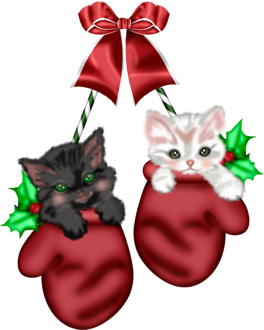 Download PNG image - Vector Christmas Kitten PNG Transparent Image 