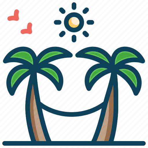 Download PNG image - Hammock And Palm Trees PNG File 