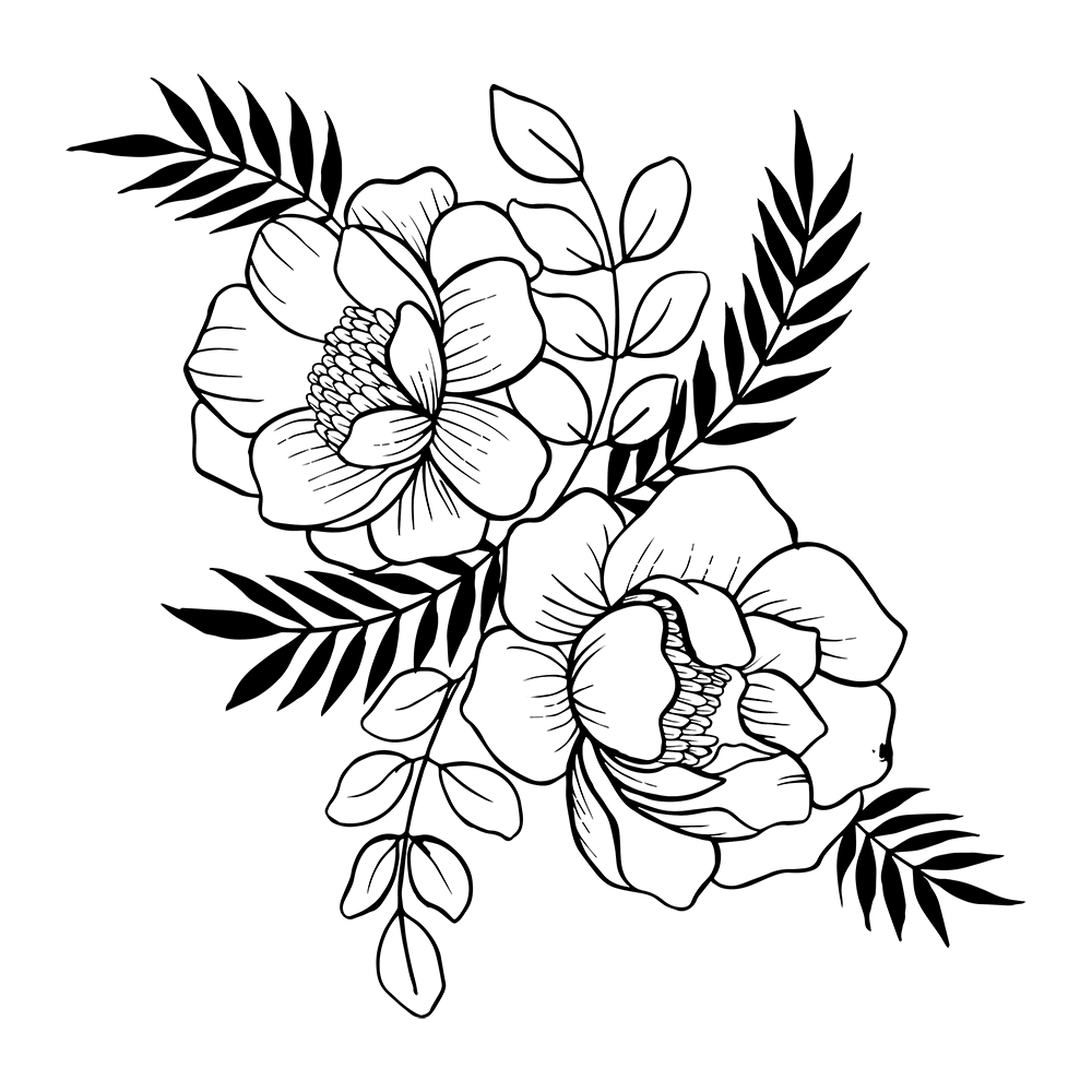 Download PNG image - Drawing Of Flowers PNG Photo 