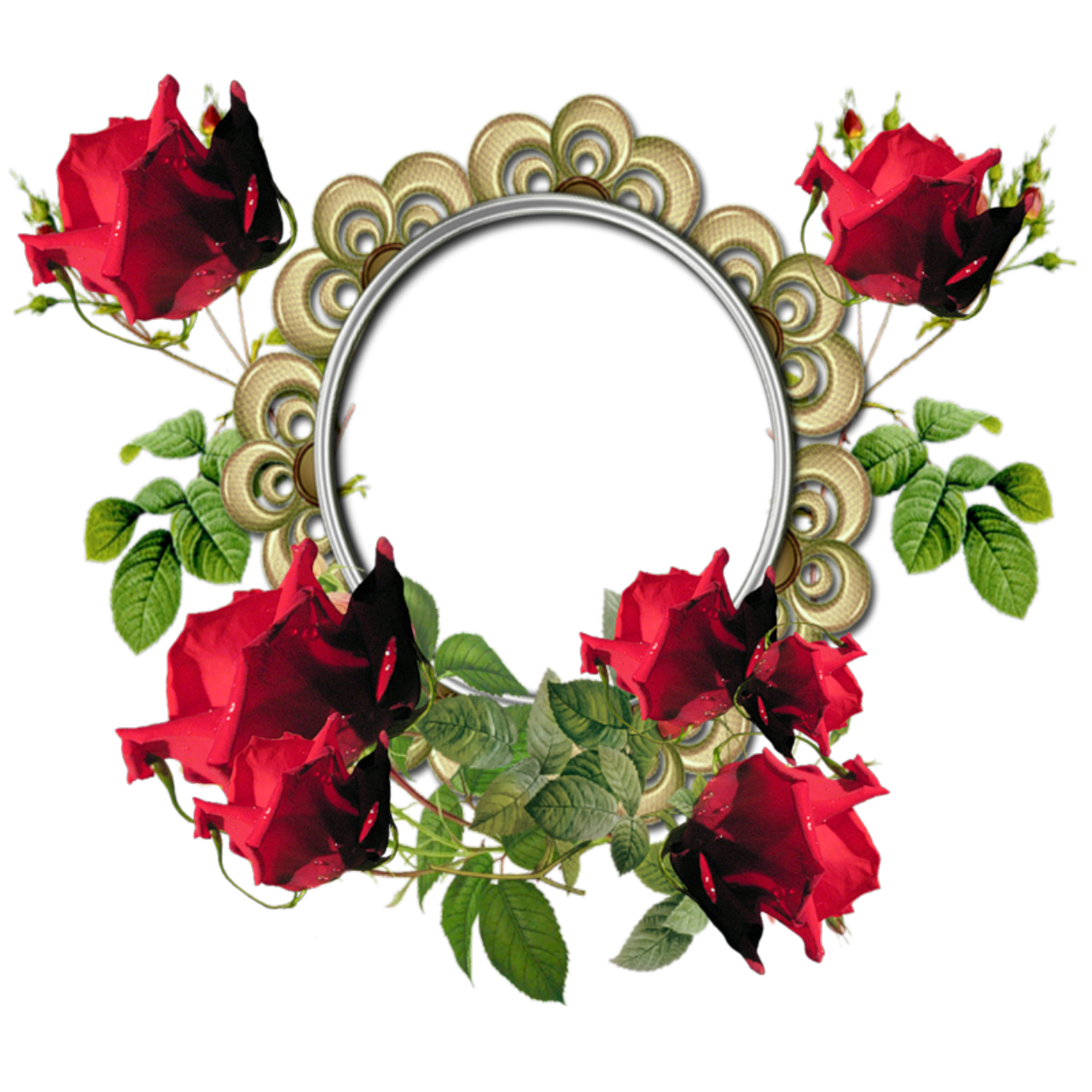 Download PNG image - Red Flower Frame PNG Photos 