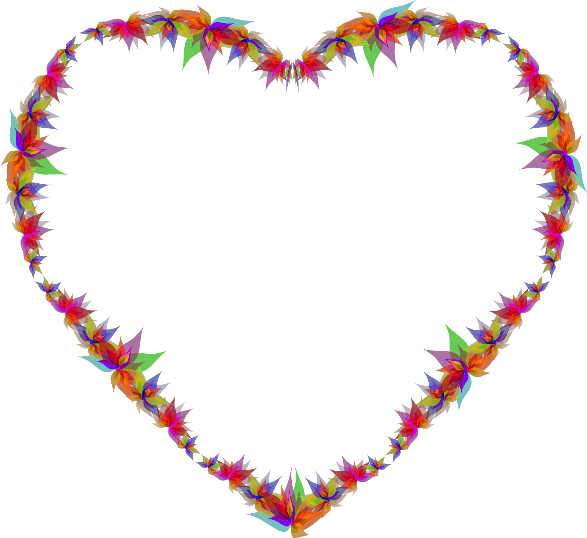 Download PNG image - Red Vector Flower Heart PNG Transparent Image 