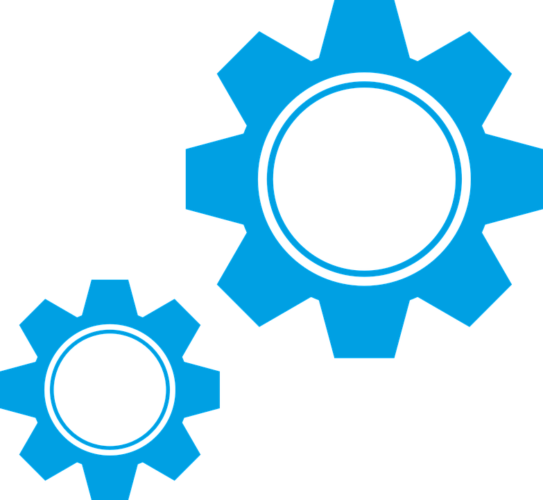 Download PNG image - Blue Colorful Gears PNG 