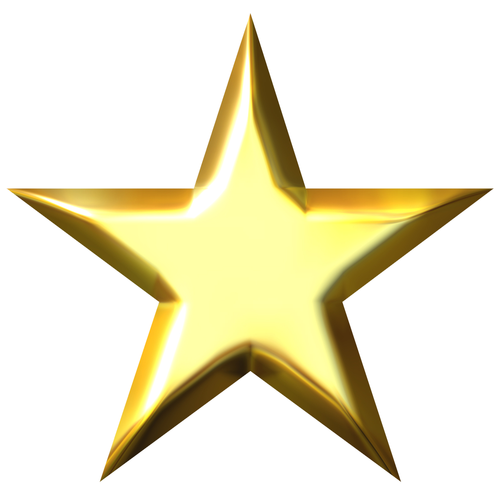 Download PNG image - 3D Gold Star PNG Picture 