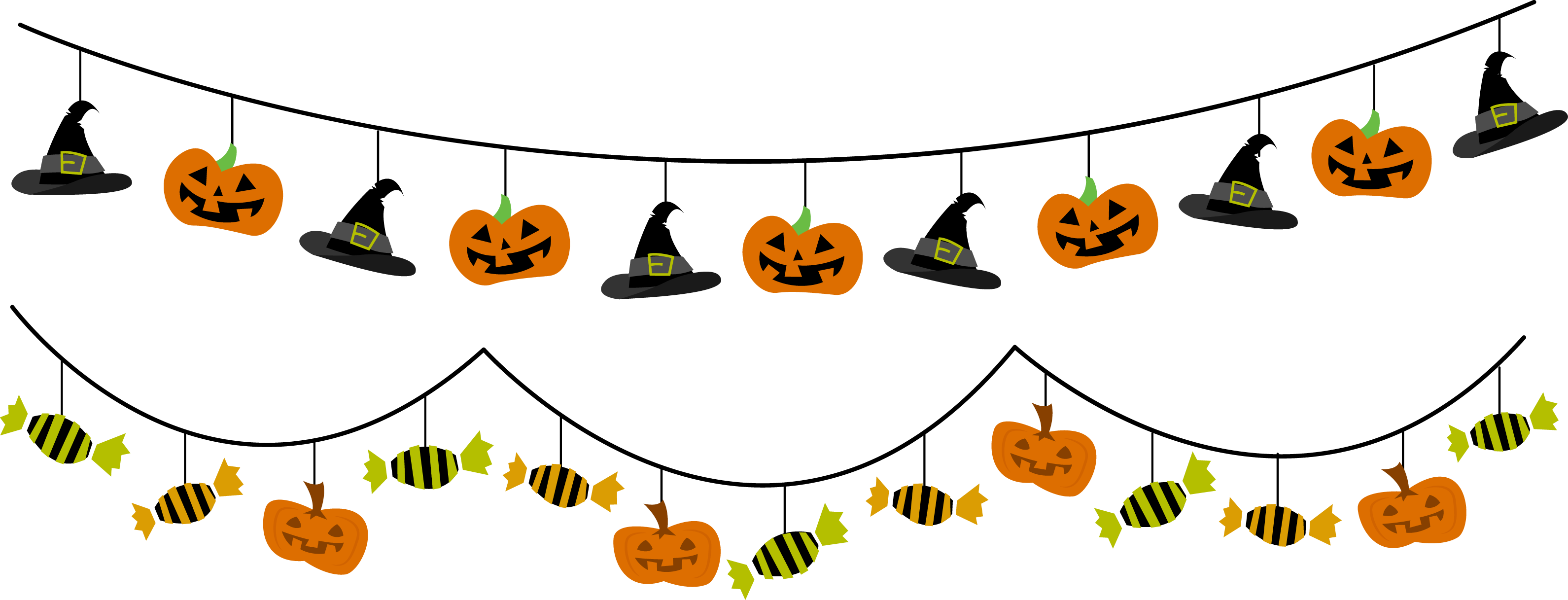Download PNG image - Halloween Garland PNG Clipart 
