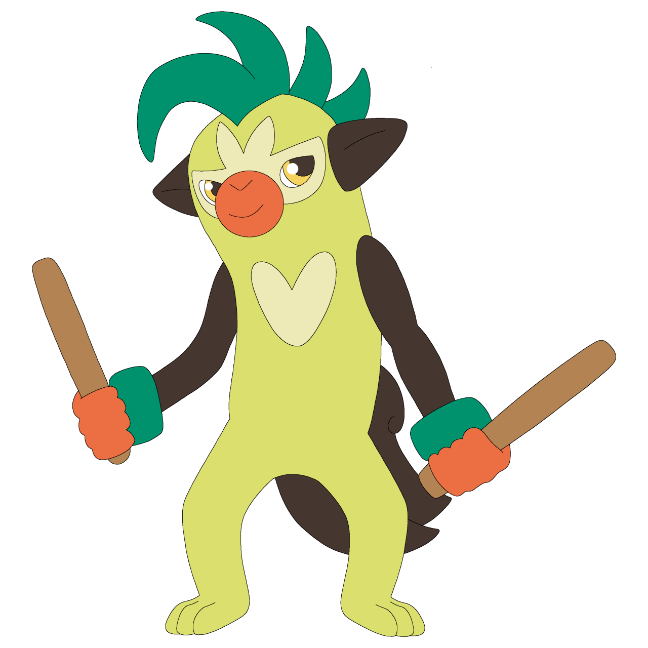 Download PNG image - Thwackey Pokemon PNG Picture 