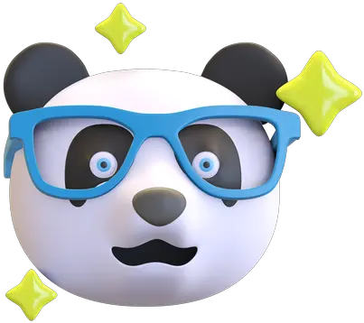 Premium Panda Wearing Funny Glasses Emoji 3d Illustration Happy Png Panda Emote Icon