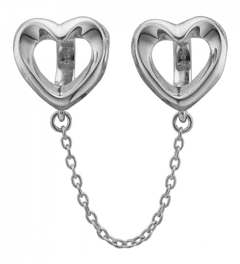 Download Silver Heart Safety Chain Christina Jewelry Rose Gold Link Chain Png Silver Heart Png